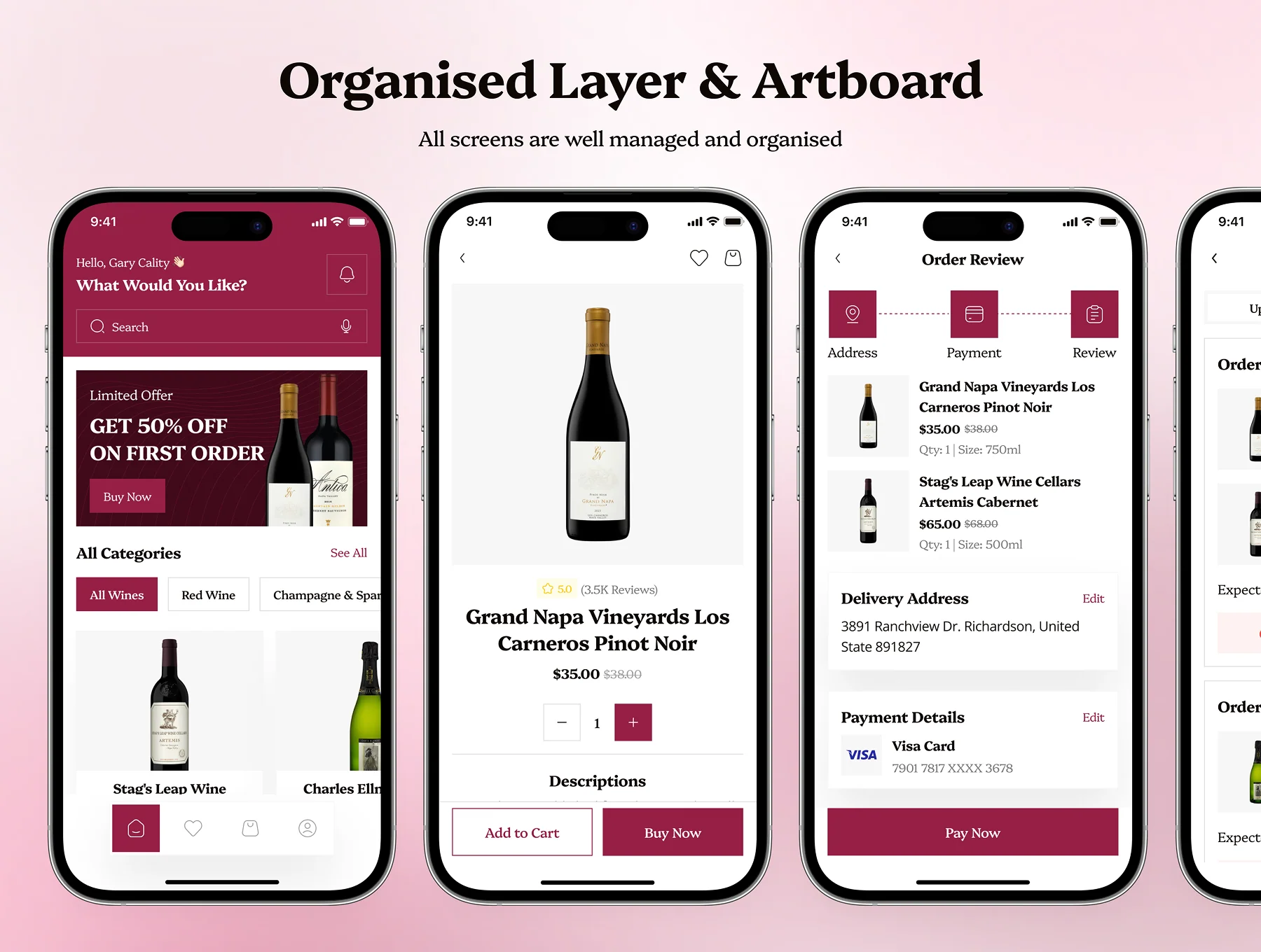 Oeno - Wine Shop Ecommerce App UI Kit 3