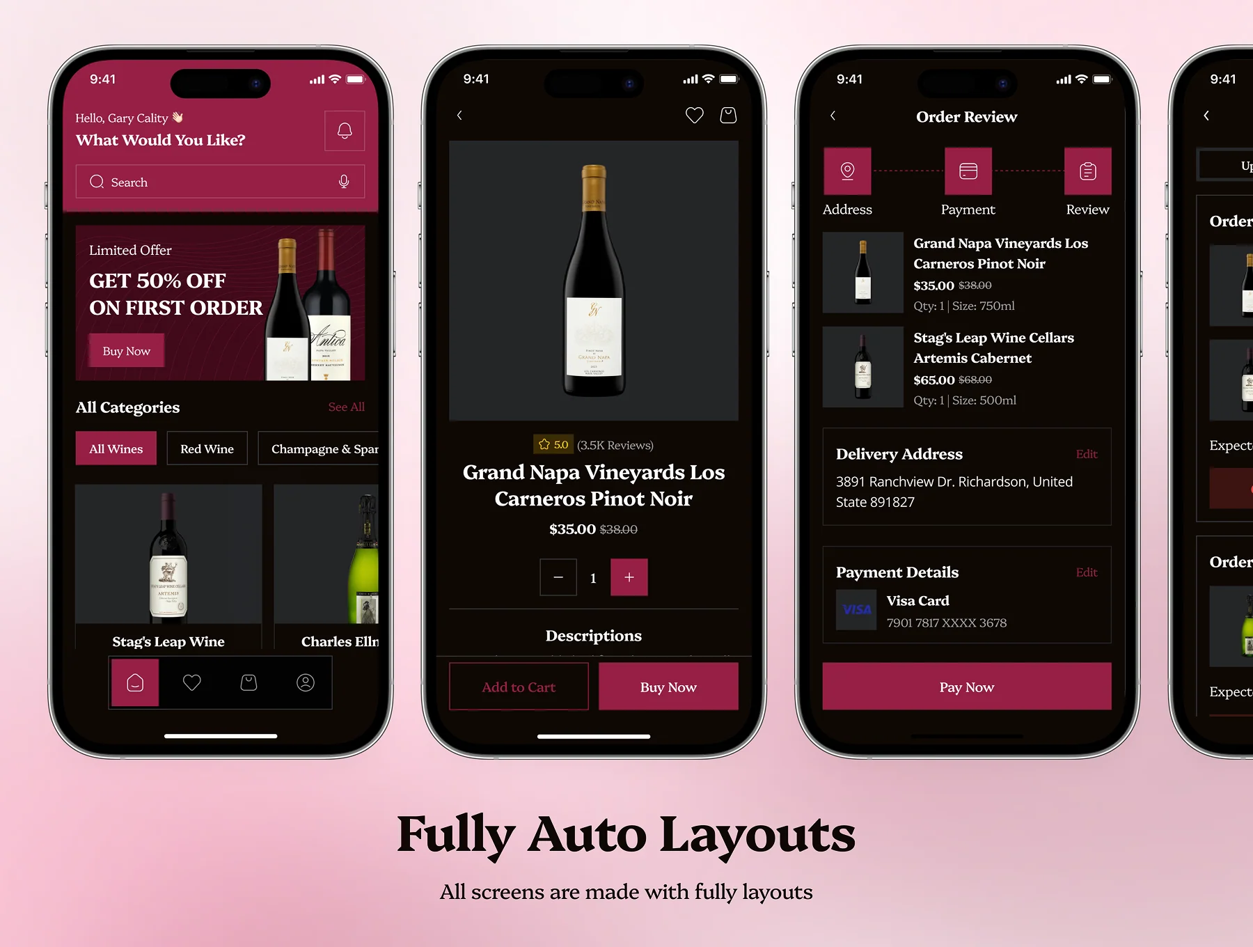 Oeno - Wine Shop Ecommerce App UI Kit 4