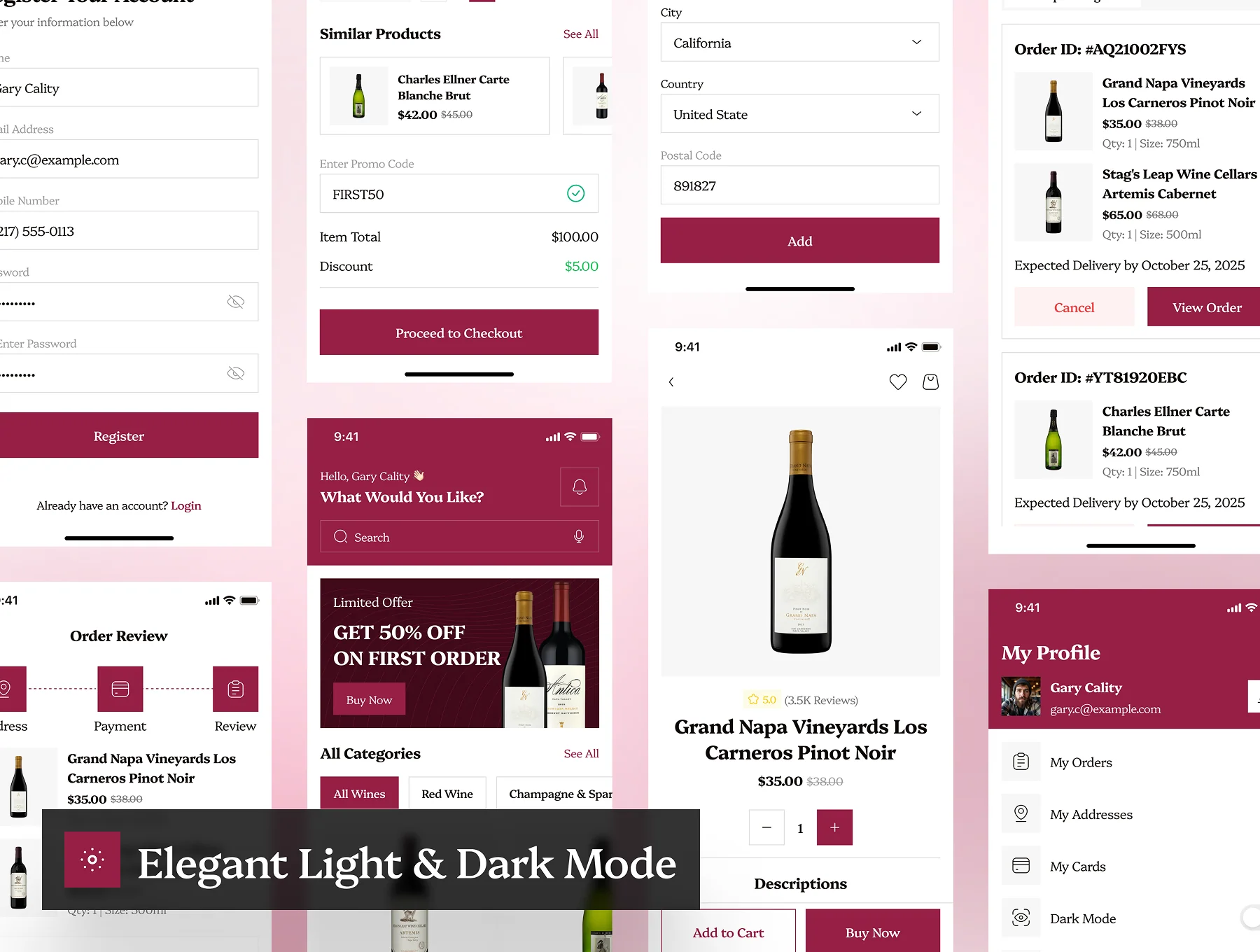 Oeno - Wine Shop Ecommerce App UI Kit 7