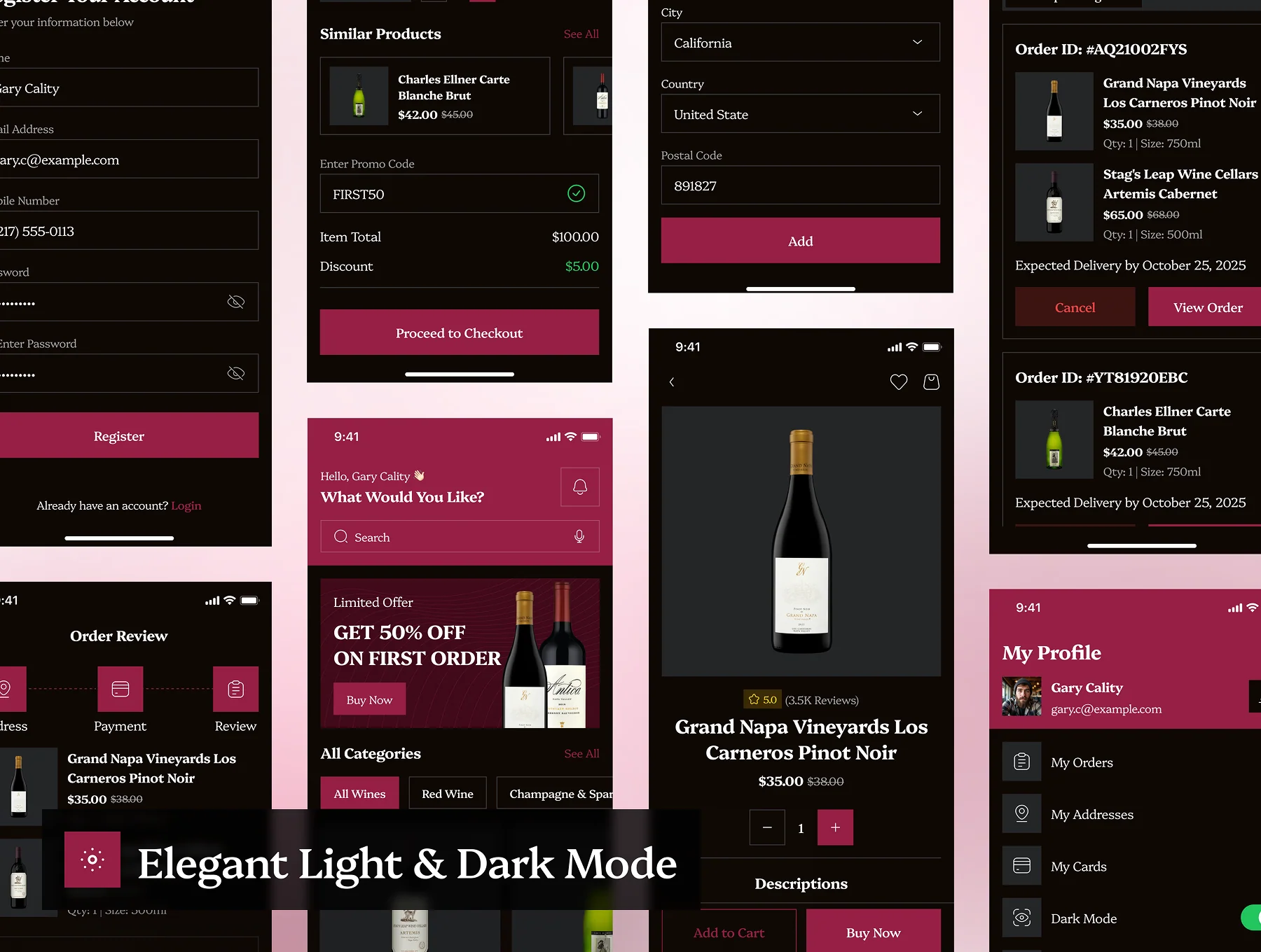 Oeno - Wine Shop Ecommerce App UI Kit 8