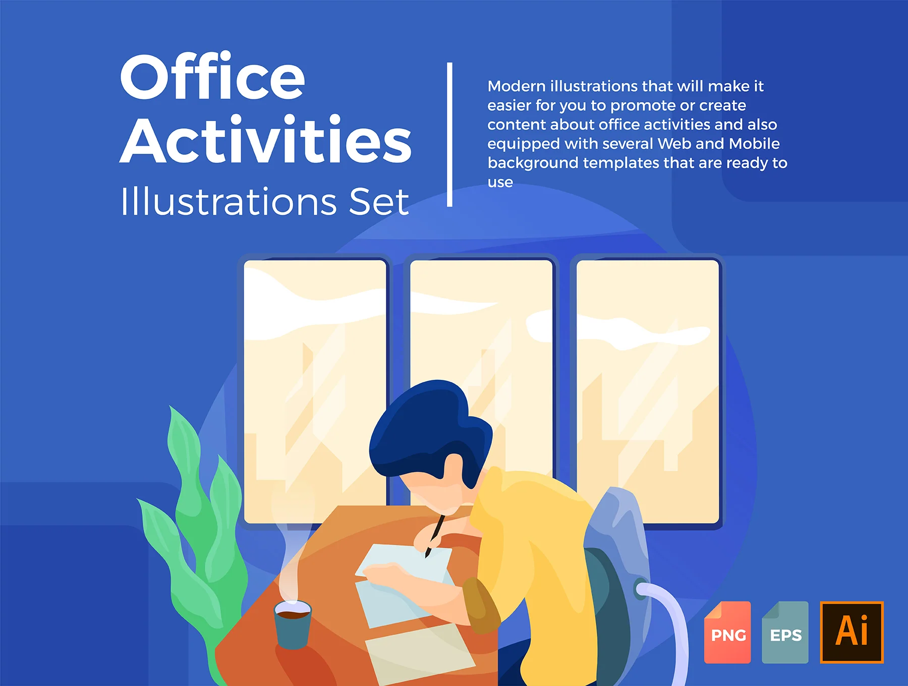 Office Activities Illustration Set