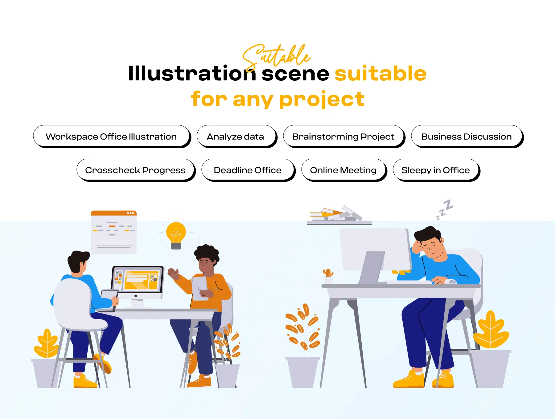 Office Activity 2D Illustration Pack 4