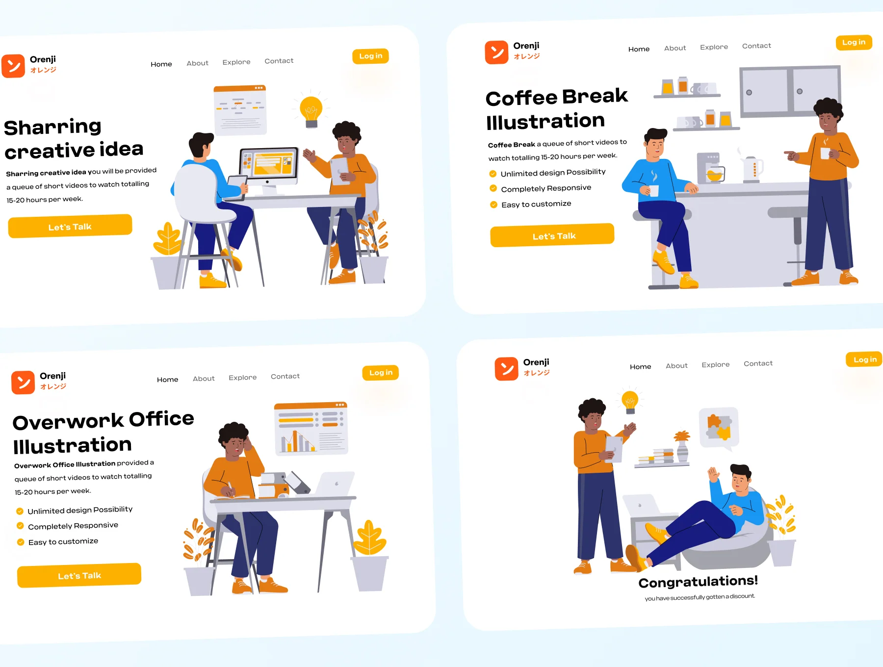 Office Activity 2D Illustration Pack 6
