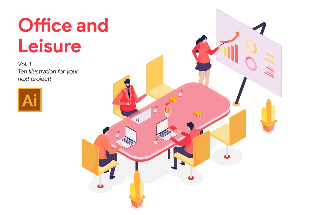 Office and Leisure Illustration Vol 1