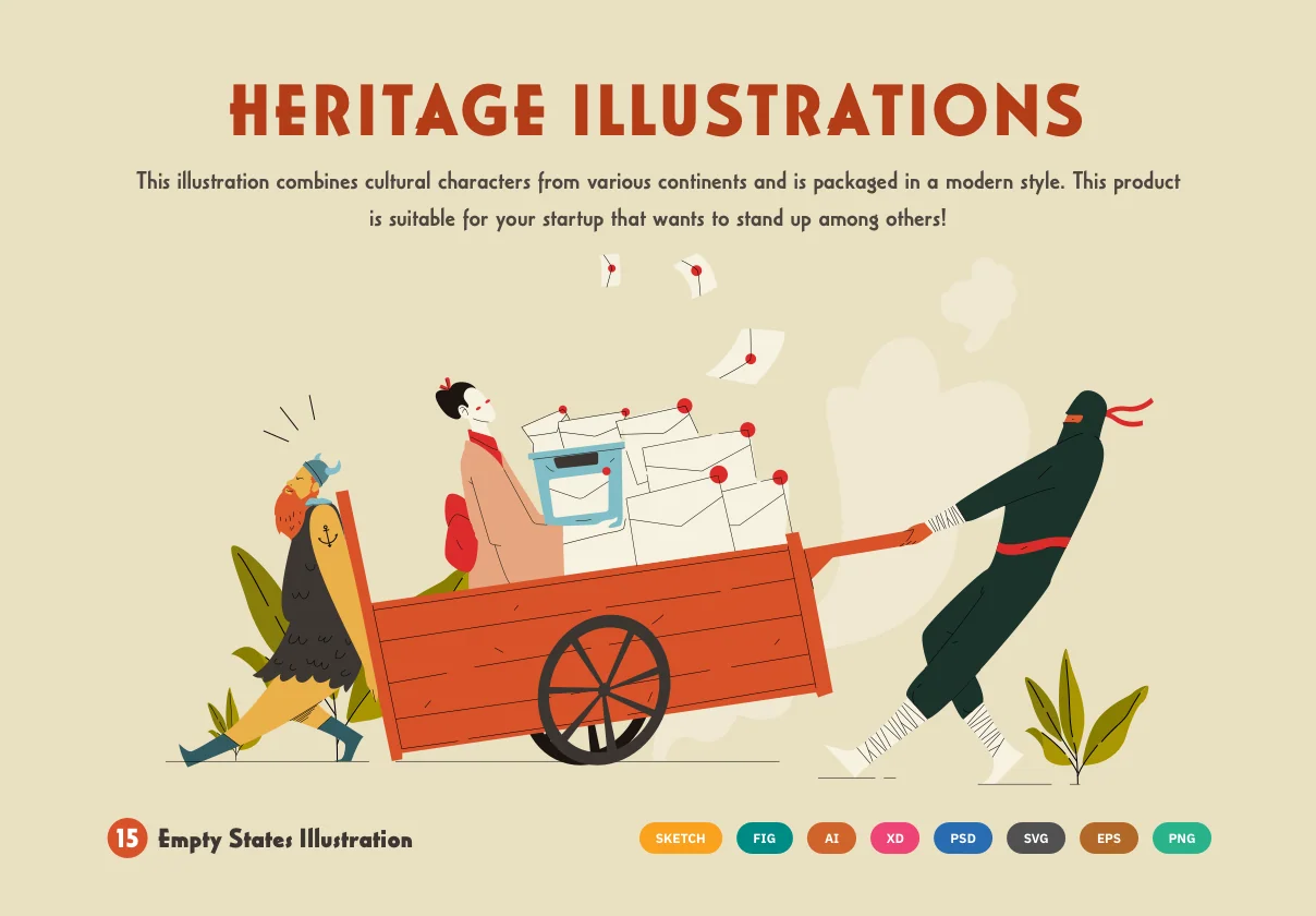 Office Work - Heritage Illustration