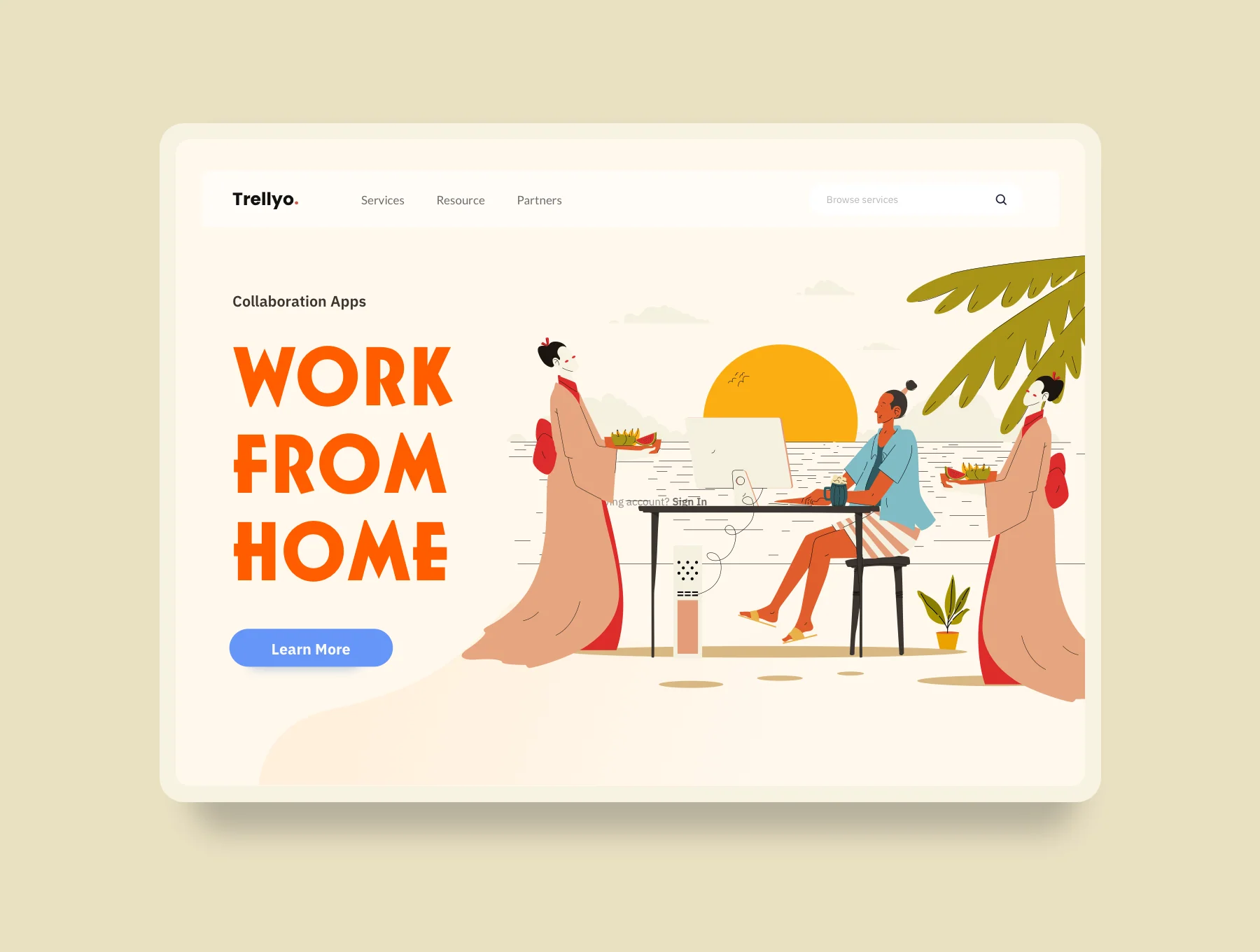 Office Work - Heritage Illustration 4