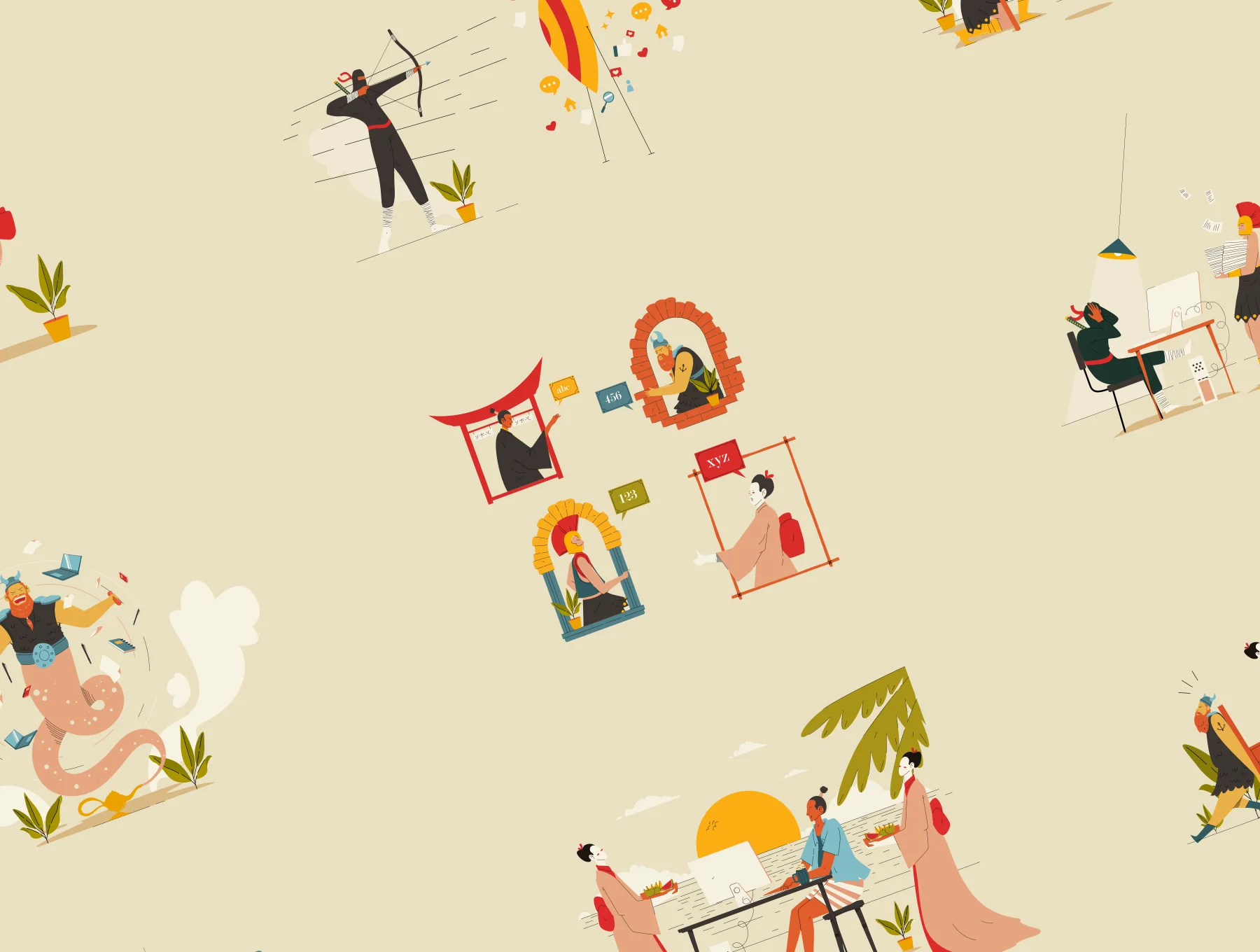 Office Work - Heritage Illustration 7
