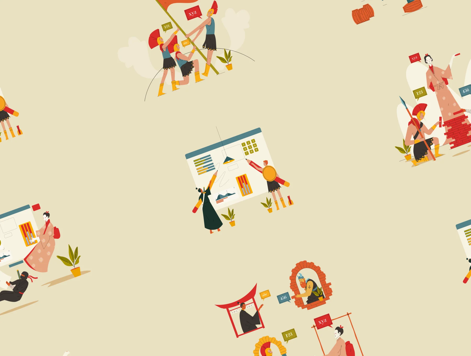 Office Work - Heritage Illustration 8