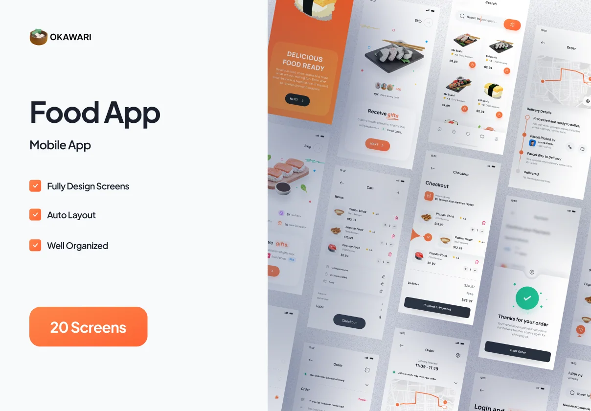 Okawari Food App UI Kit