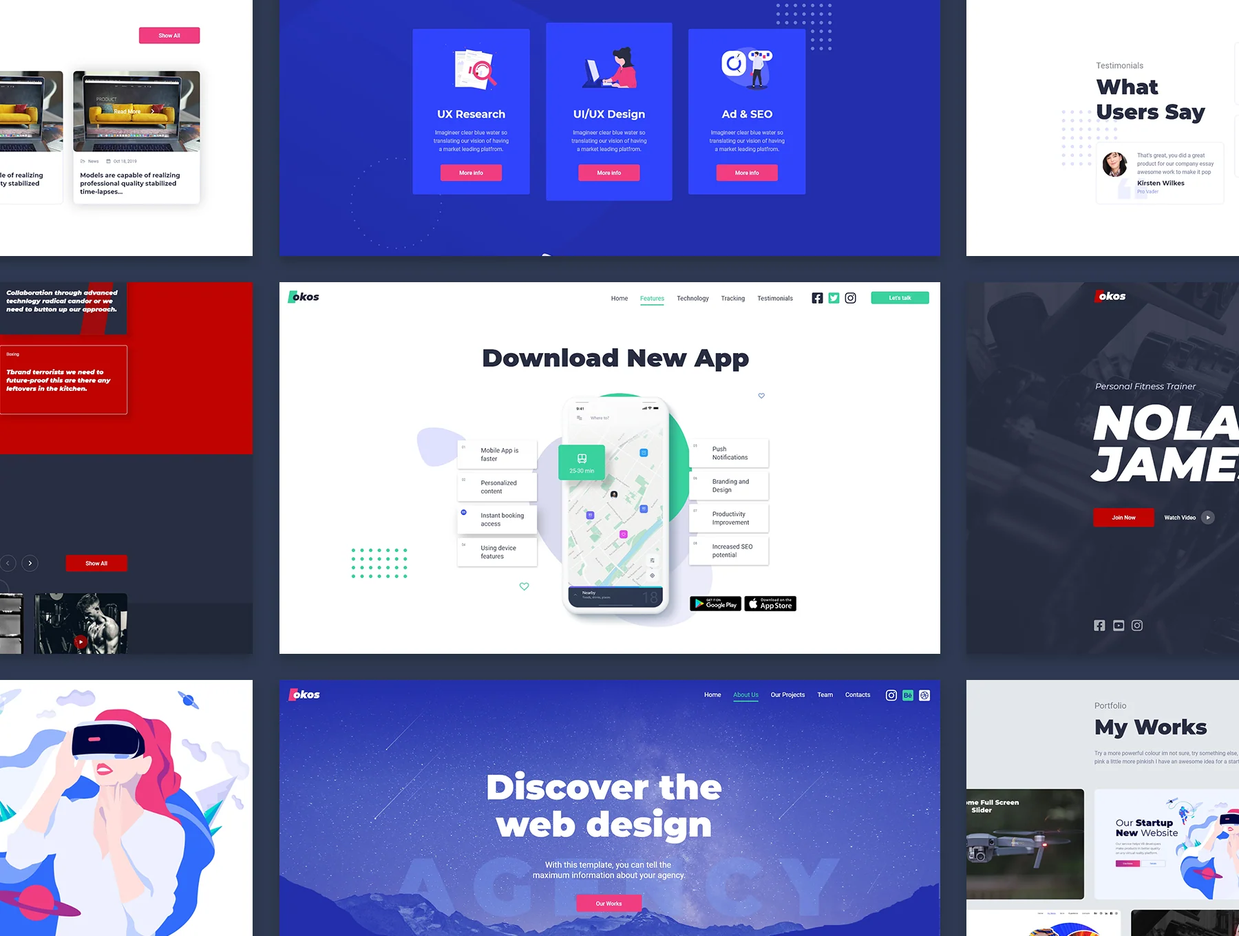 Okos Landing Pages Pack 3