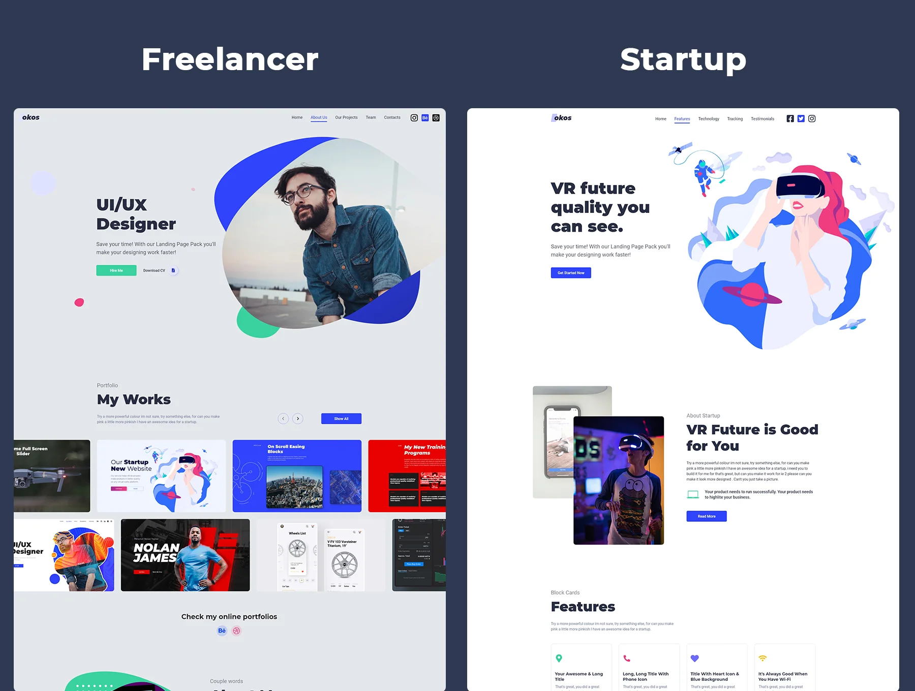 Okos Landing Pages Pack 4