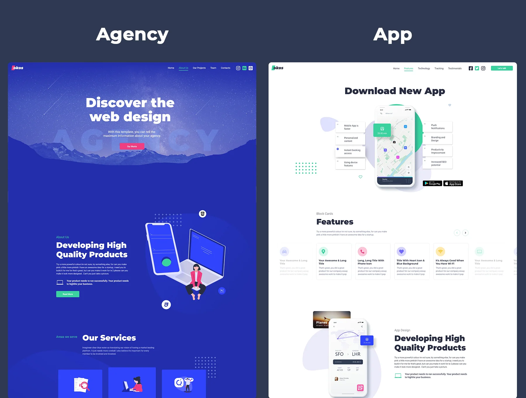 Okos Landing Pages Pack 5