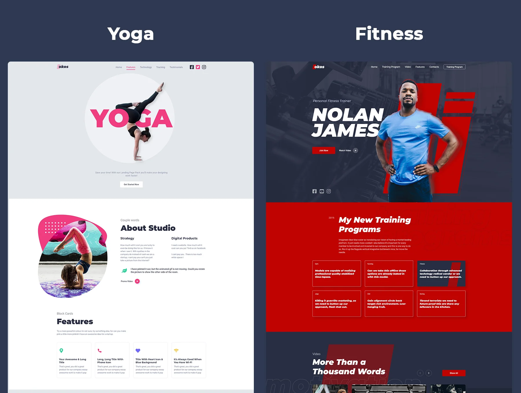 Okos Landing Pages Pack 6