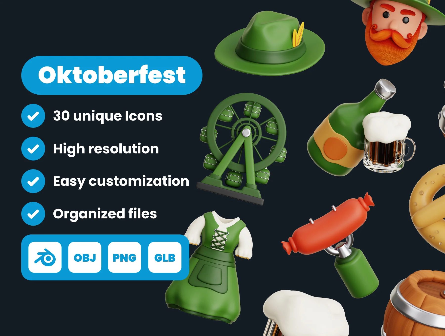 Oktoberfest 3D Illustration Pack