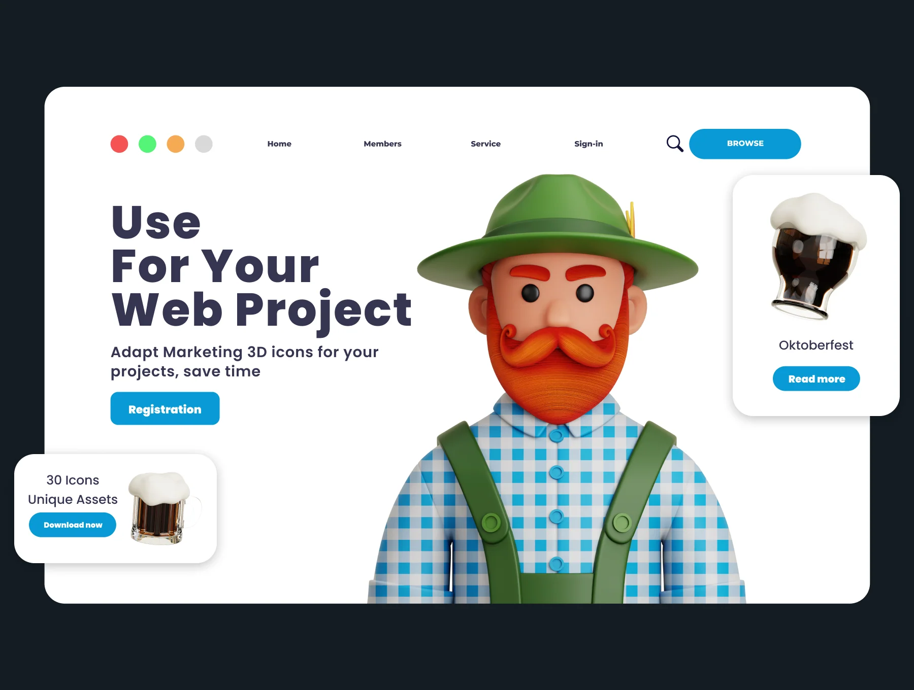 Oktoberfest 3D Illustration Pack 4