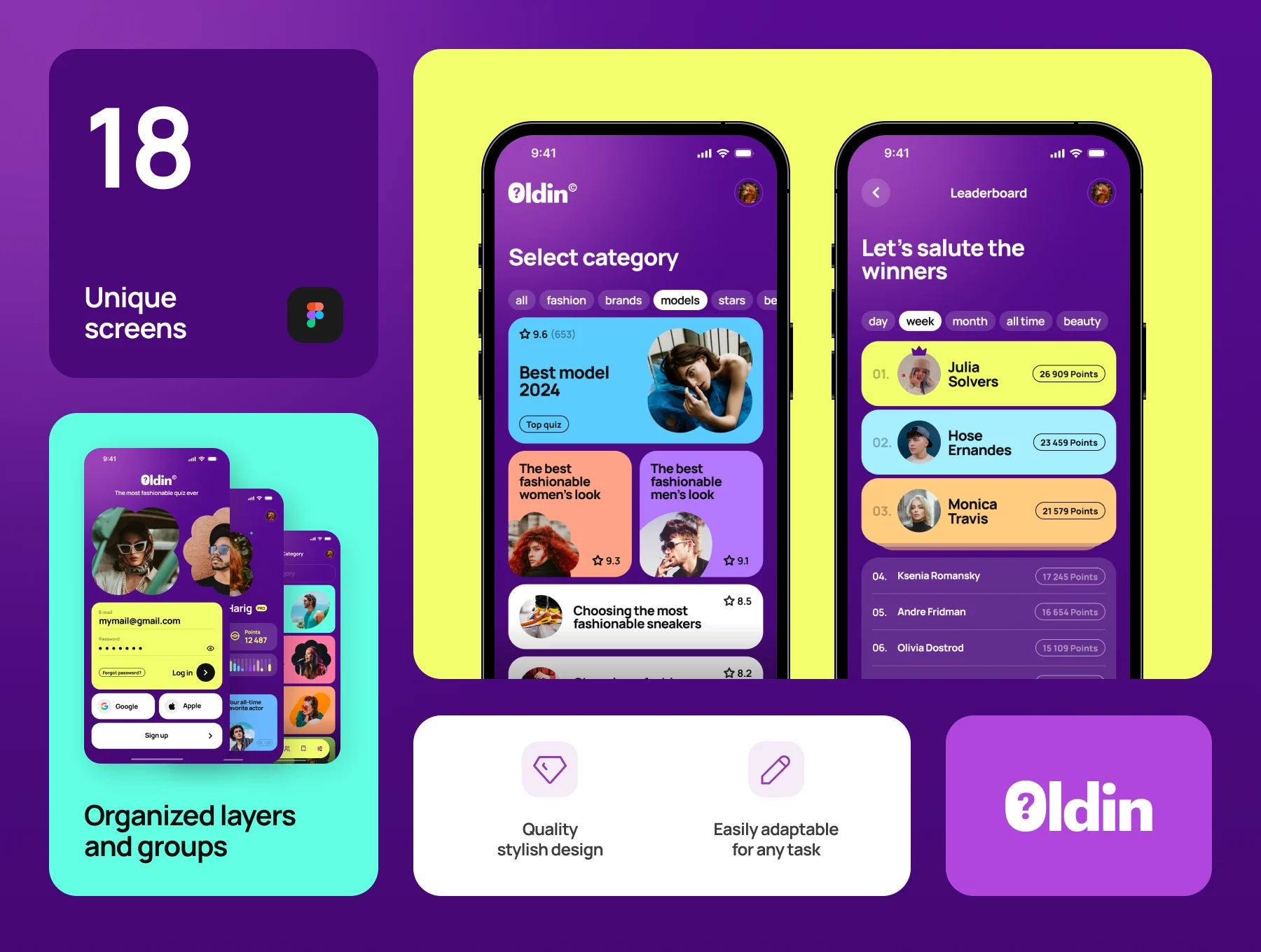 Oldin Fashion
Quiz App Templates