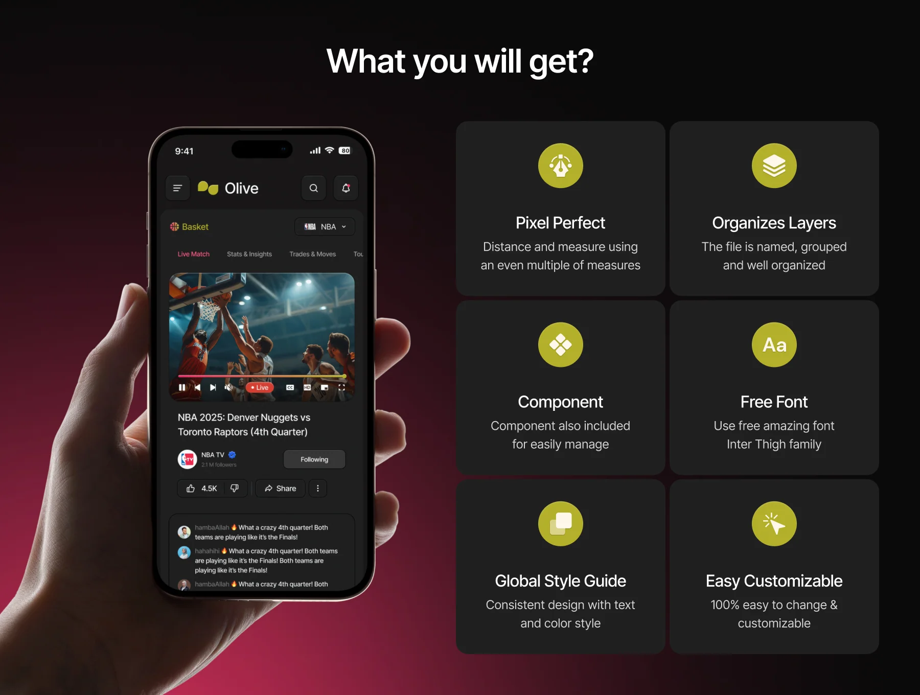 Olive – Sport Live Dashboard UI Kit 2