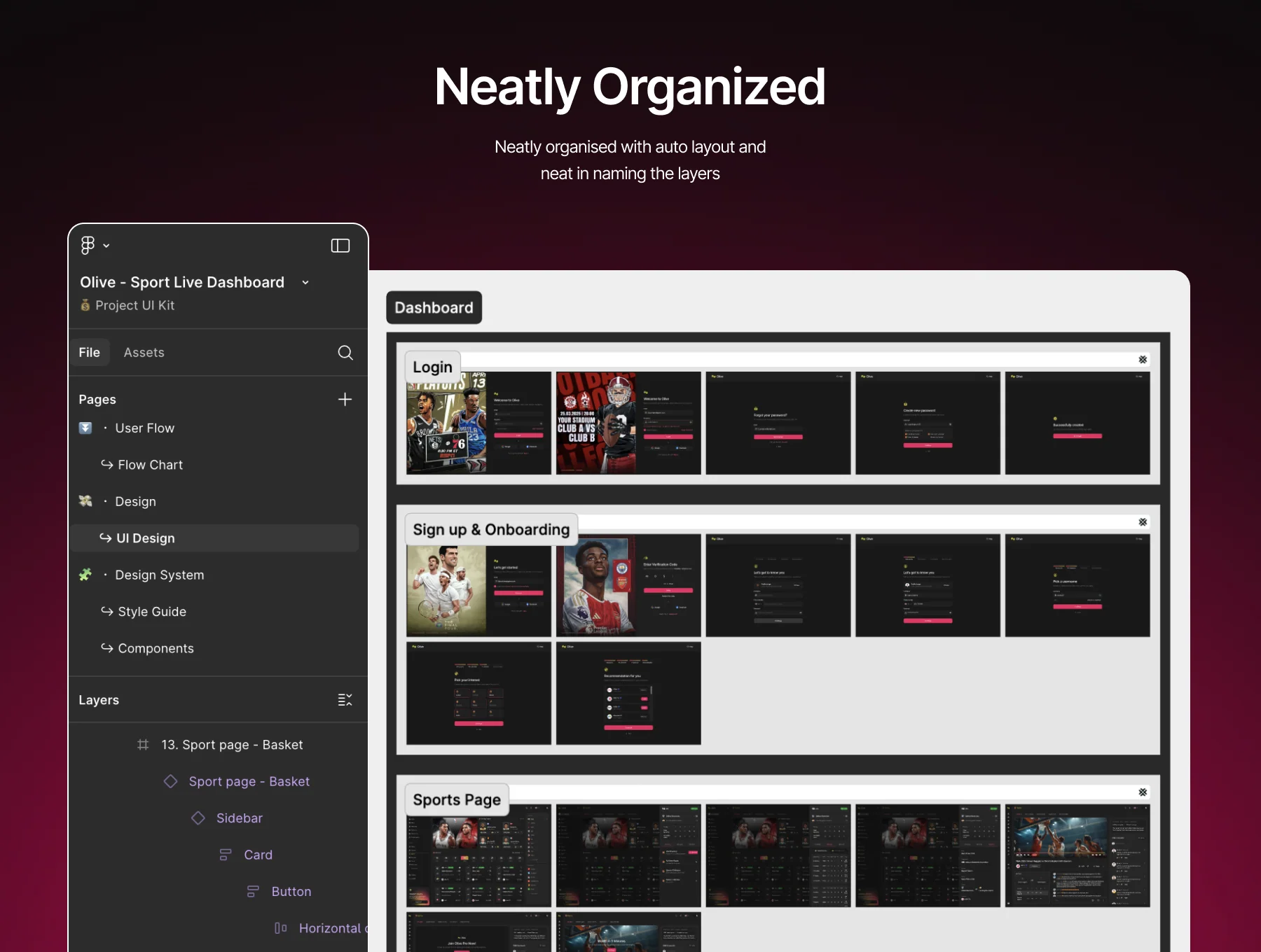 Olive – Sport Live Dashboard UI Kit 3