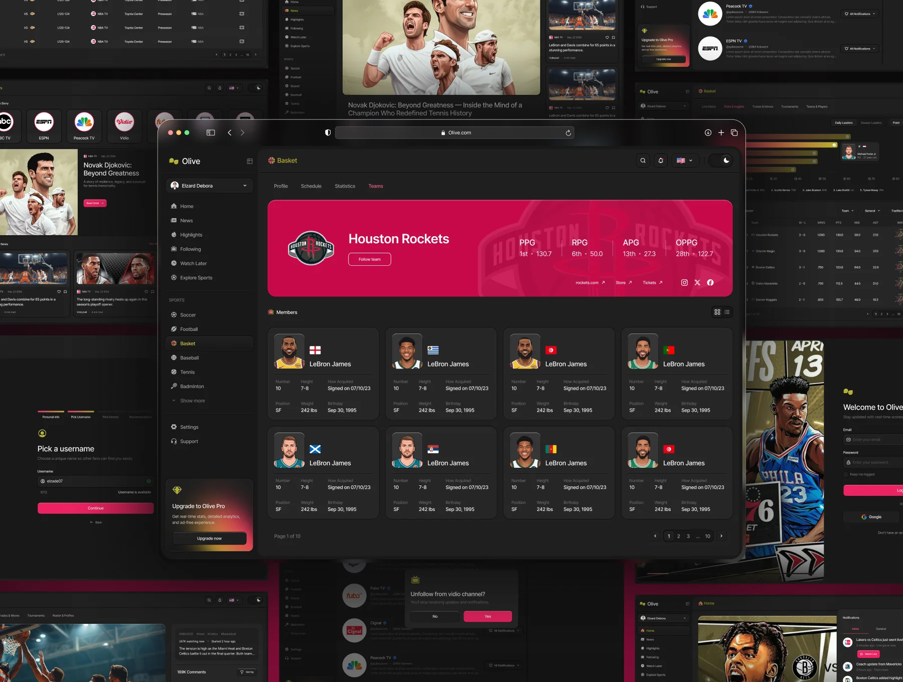 Olive – Sport Live Dashboard UI Kit 7