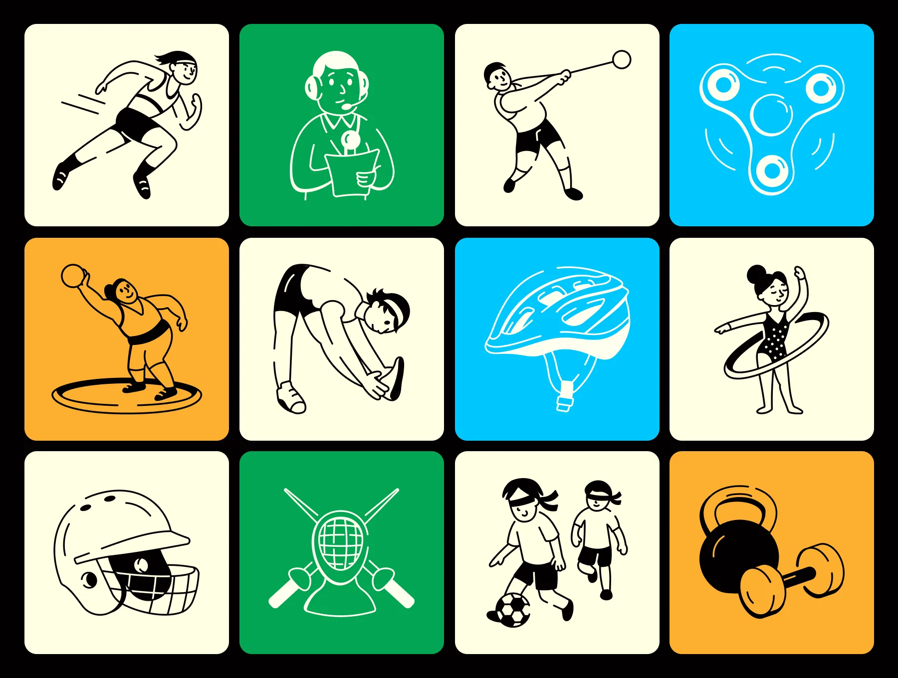 Olympics Doodles Art Set 6