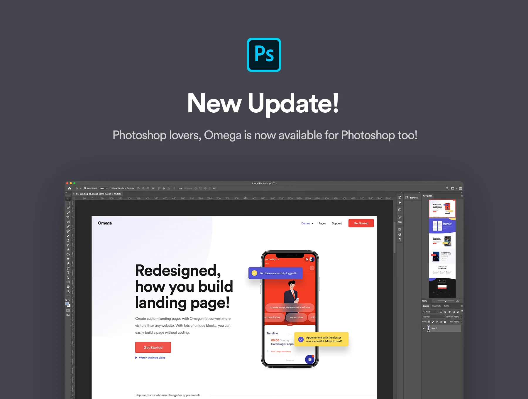 Omega - Landing Page Design Template 2