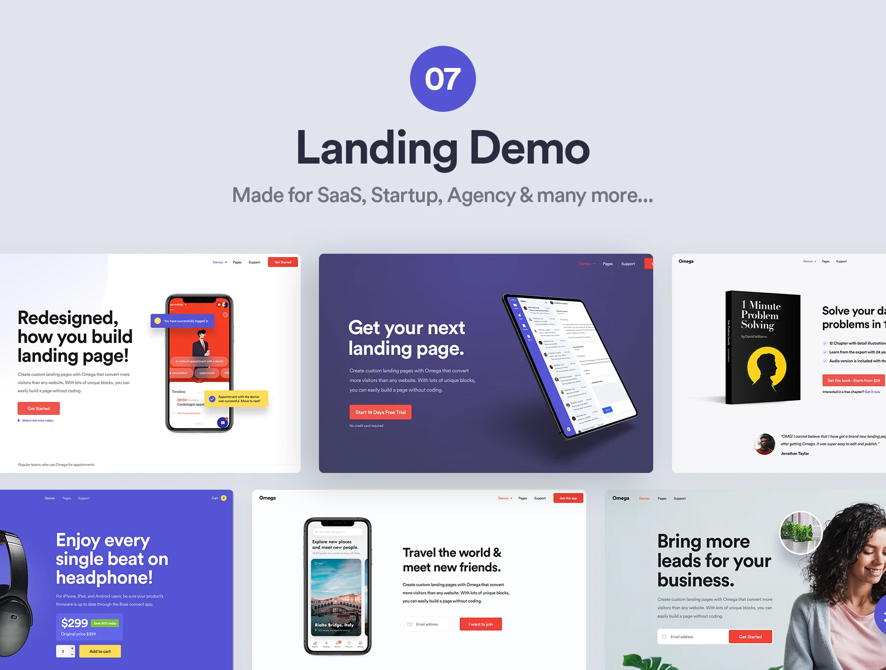 Omega - Landing Page Design Template 3