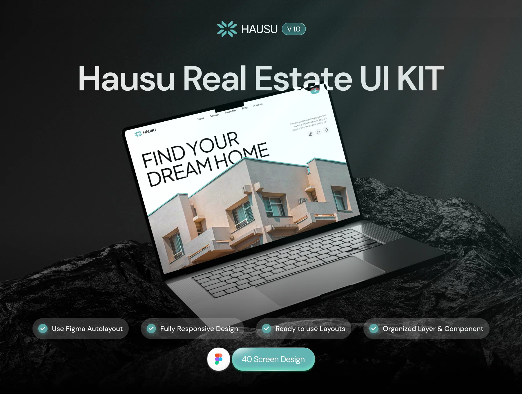Hausu – Real Estate Landing Page UI Kit