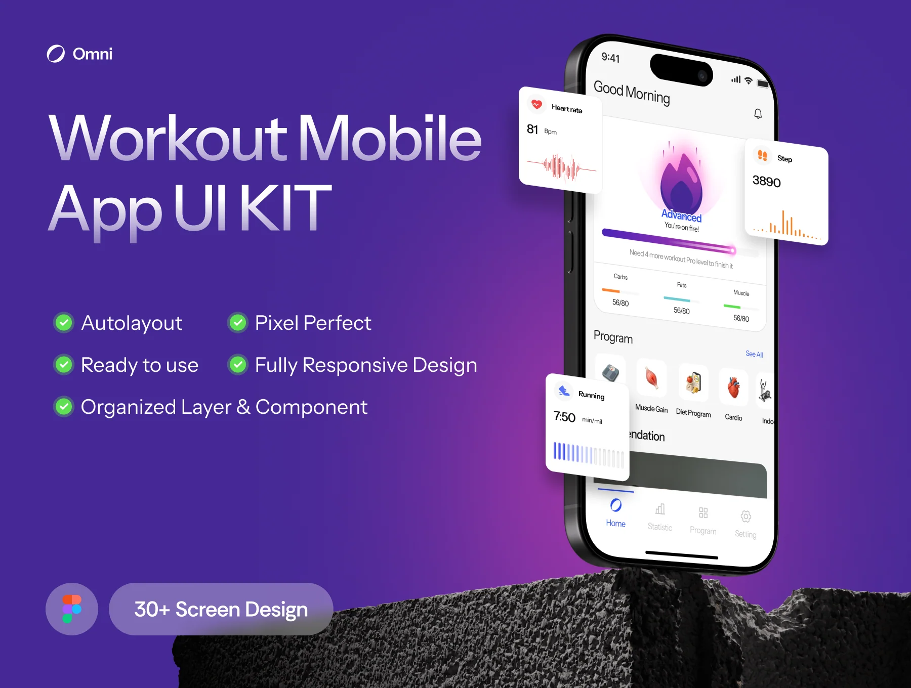 Omni Healthy Lifestyle Mobile App UI Kit
