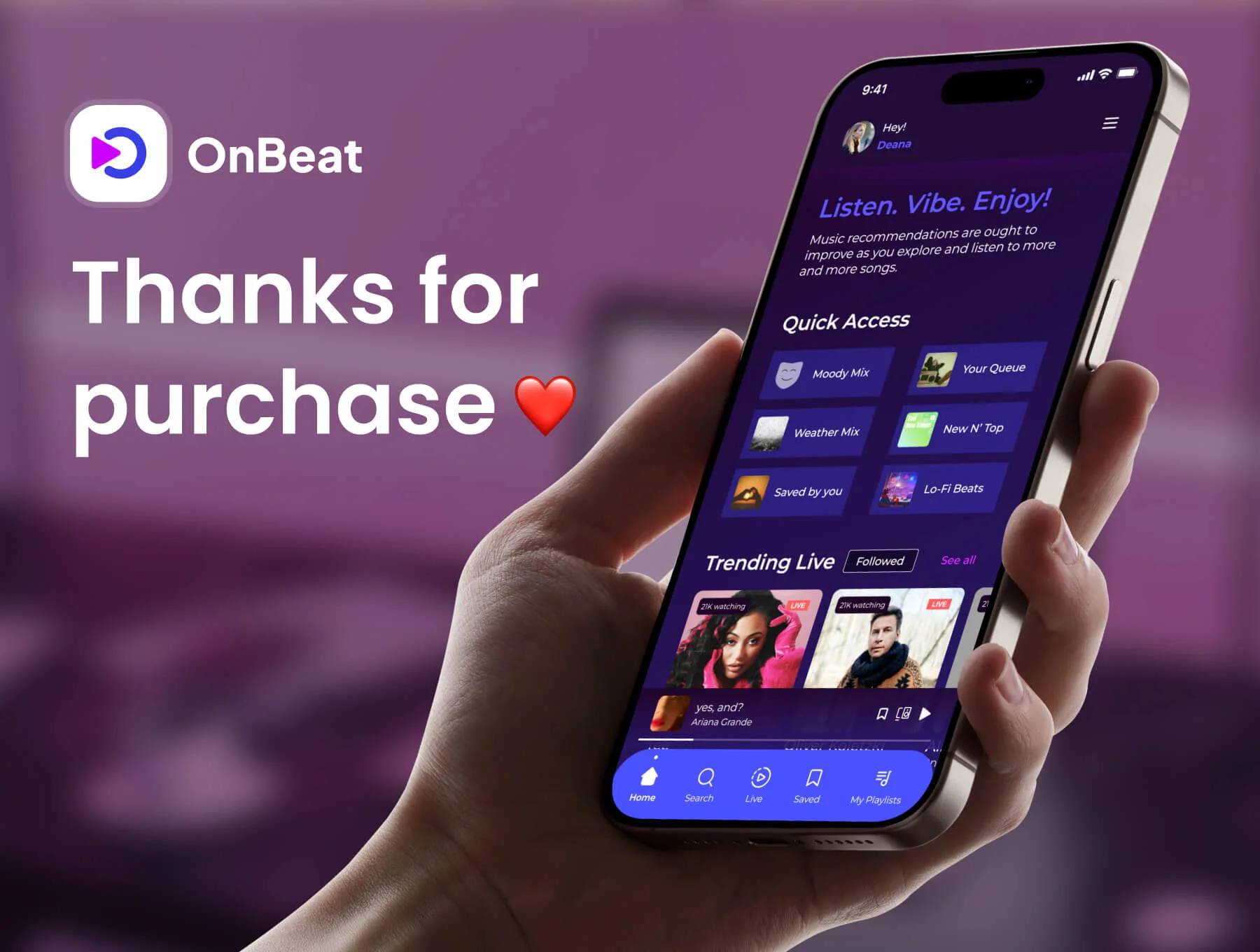 OnBeat - Music Listening & Streaming App 8