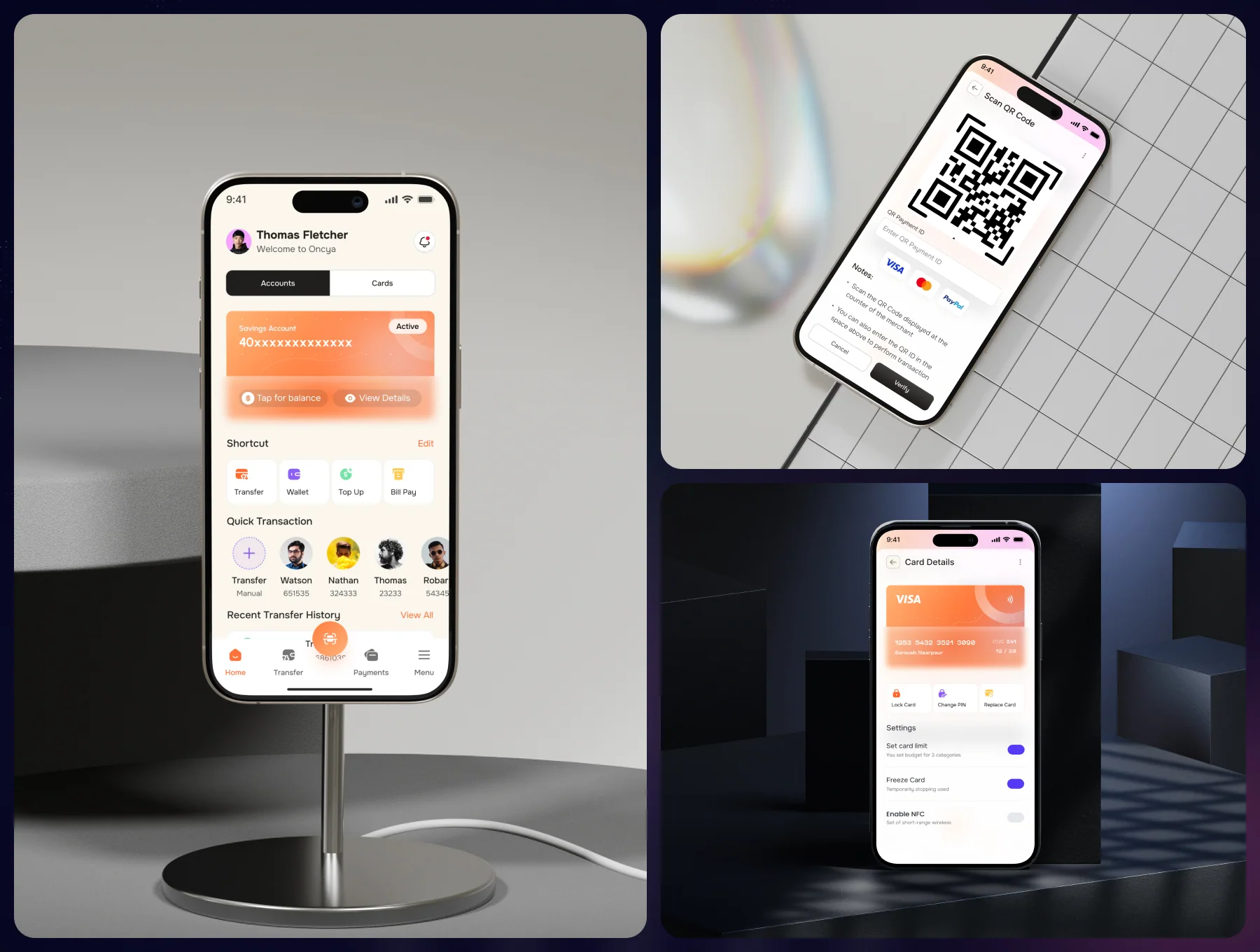Oncya – Mobile Banking App UI Design Kit 3