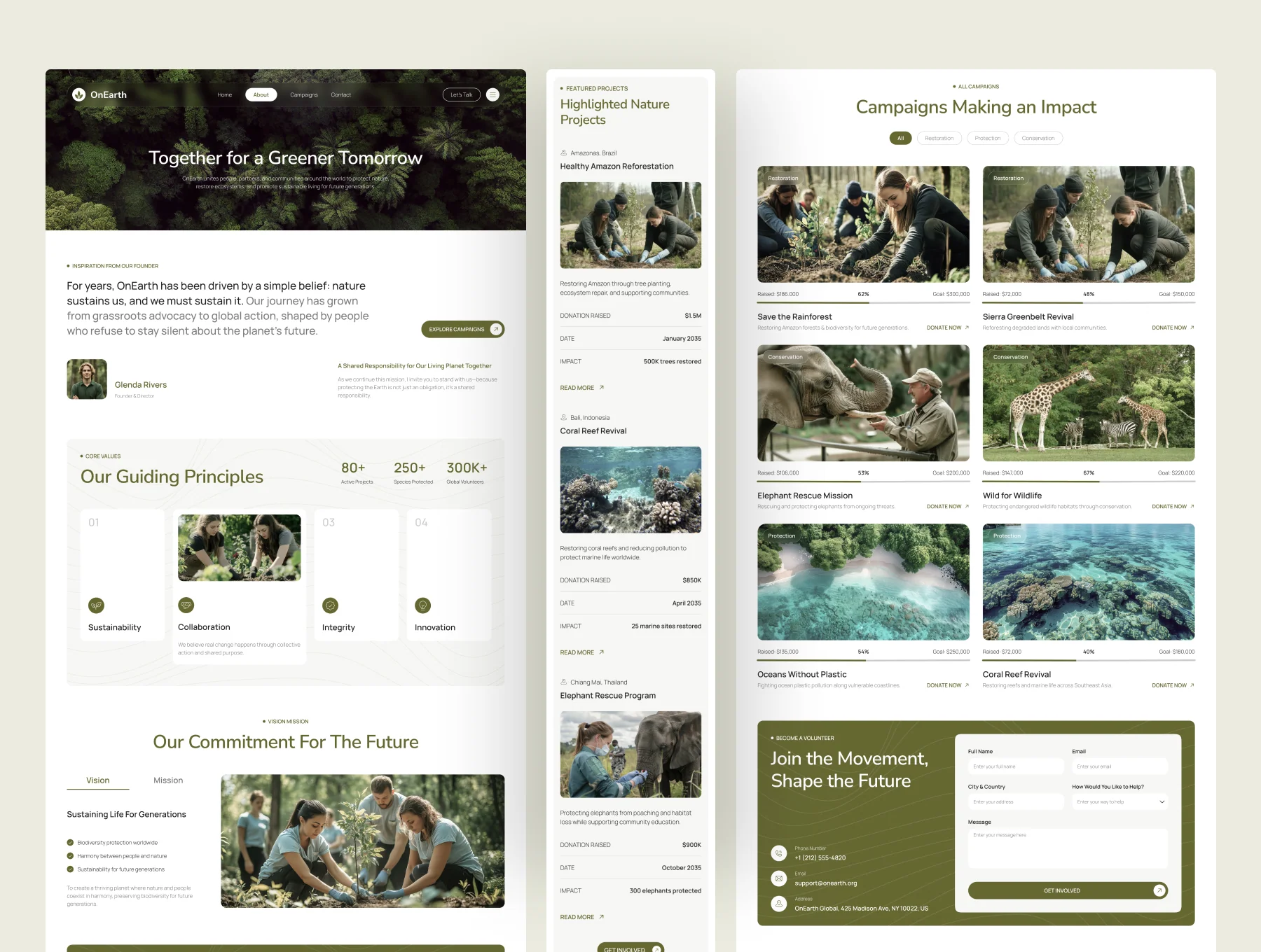 OnEarth - Nature Conservation Website UI Figma Template 2