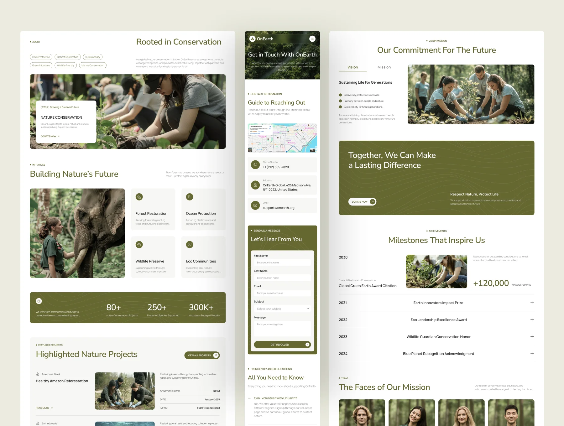 OnEarth - Nature Conservation Website UI Figma Template 3