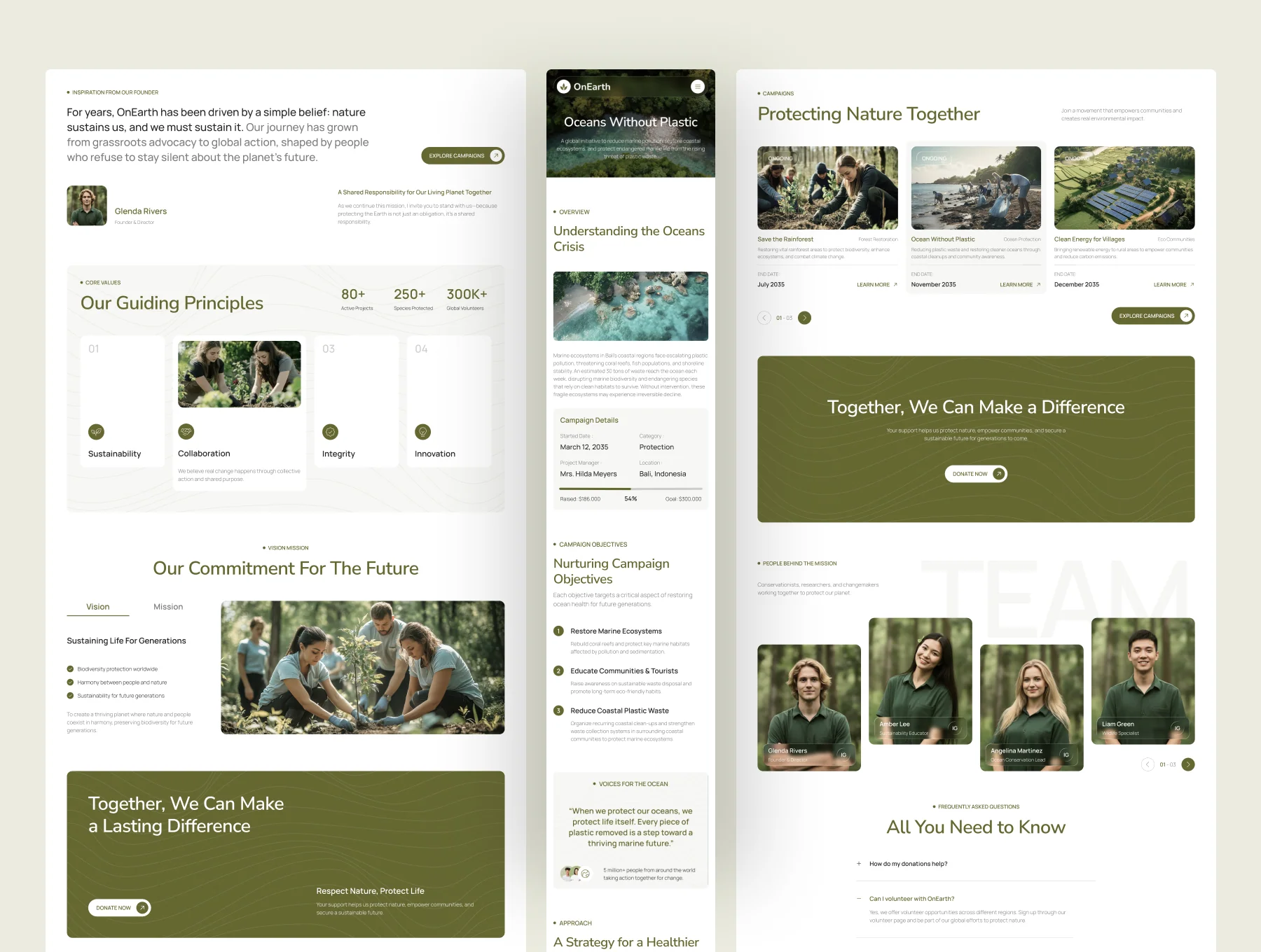 OnEarth - Nature Conservation Website UI Figma Template 4