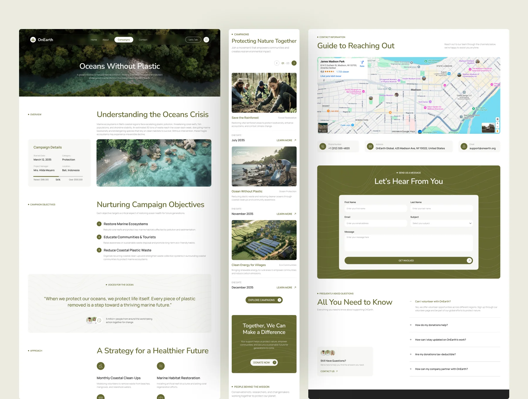 OnEarth - Nature Conservation Website UI Figma Template 5