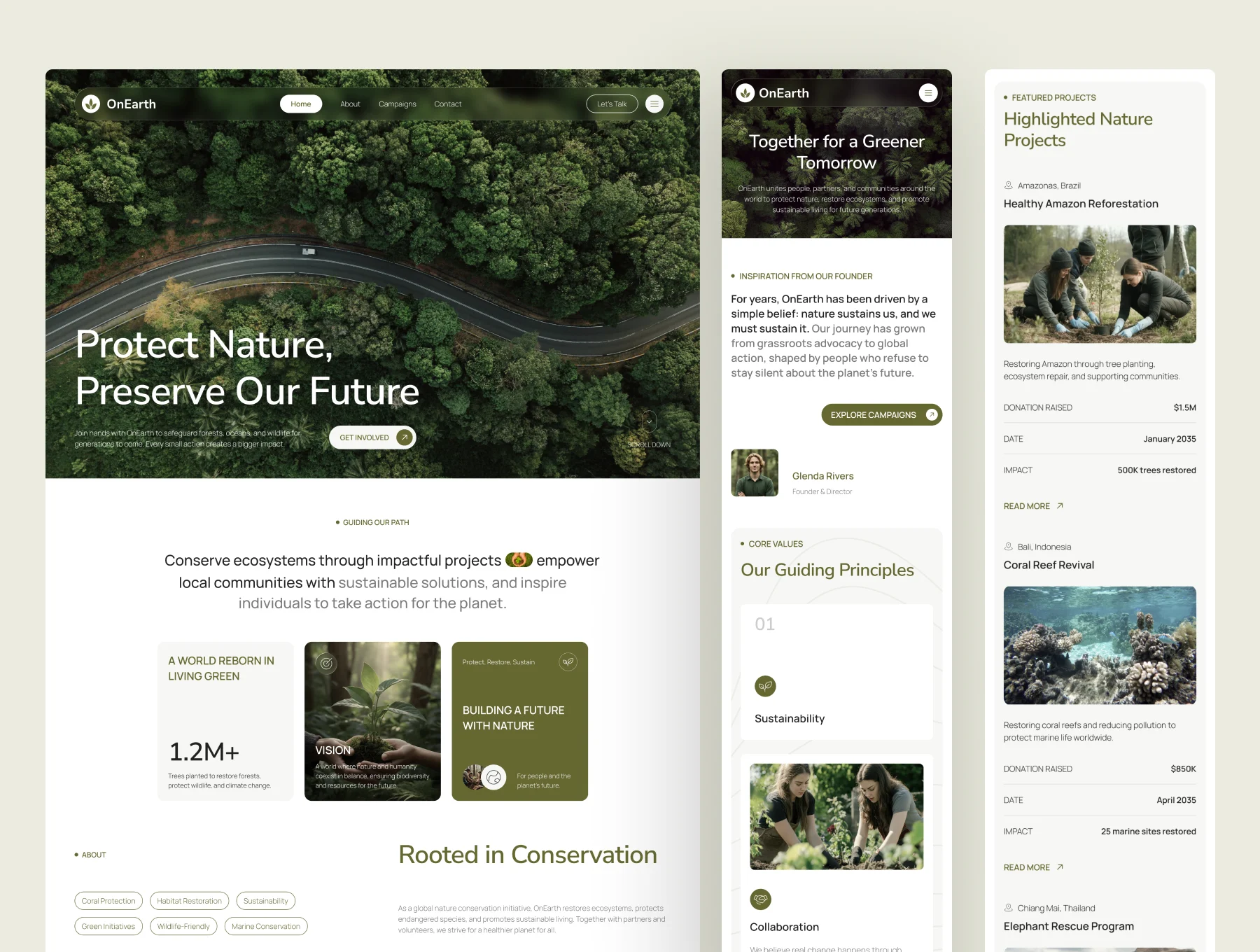 OnEarth - Nature Conservation Website UI Figma Template 6