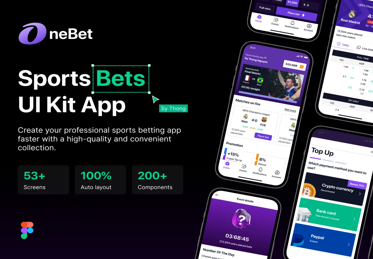 OneBet - Sports Bets UI Kit App