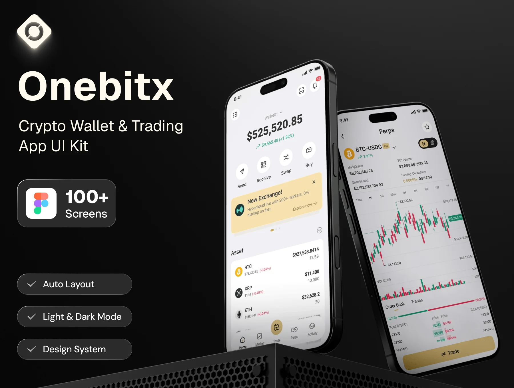 Onebitx — Web3 Wallet & Perpetual Trading Mobile UI Kit
