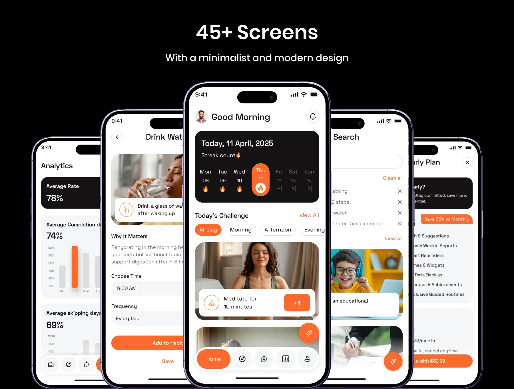 OneHabit Tracker App UI Kit 3