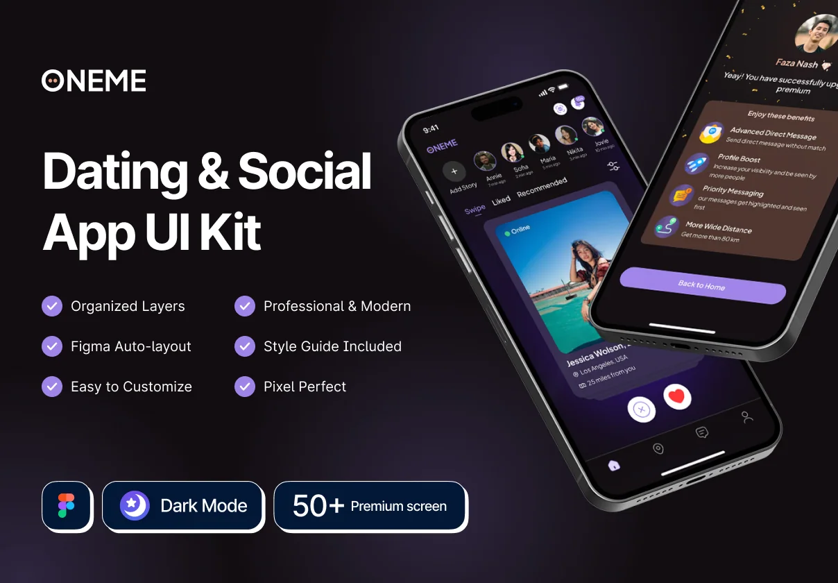 Oneme - Dating App UI Kit