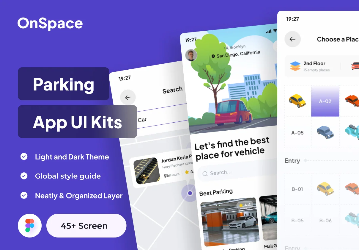 OneSpace - Parking Apps UI Kits