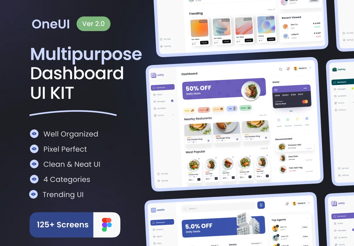 OneUI Version 2.0 - Multipurpose DashBoard UI Kit