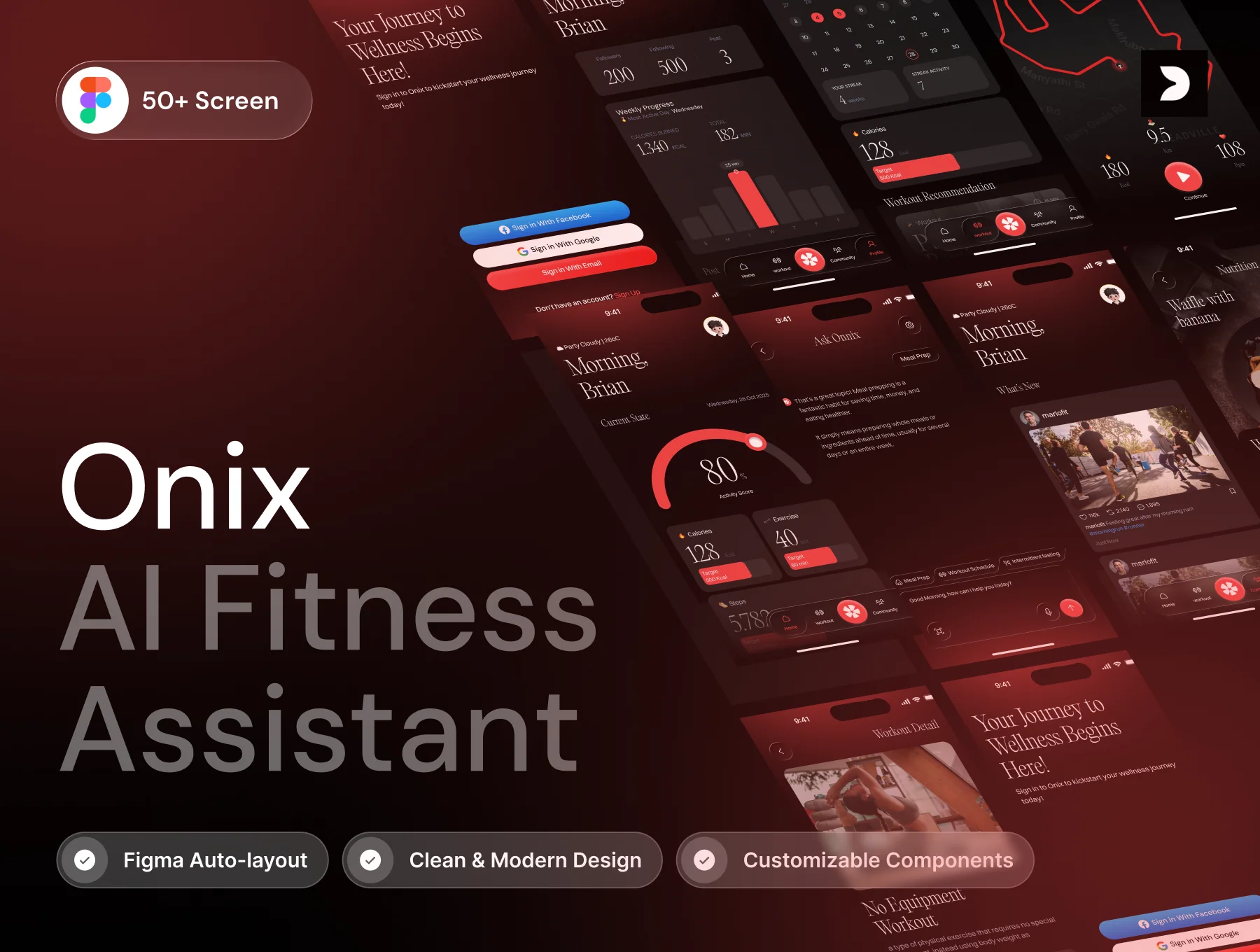 Onix – AI Fitness Assistant UI Kit
