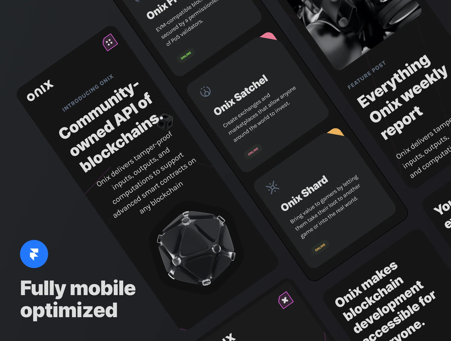Onix Blockchain Landing Page for Framer 3