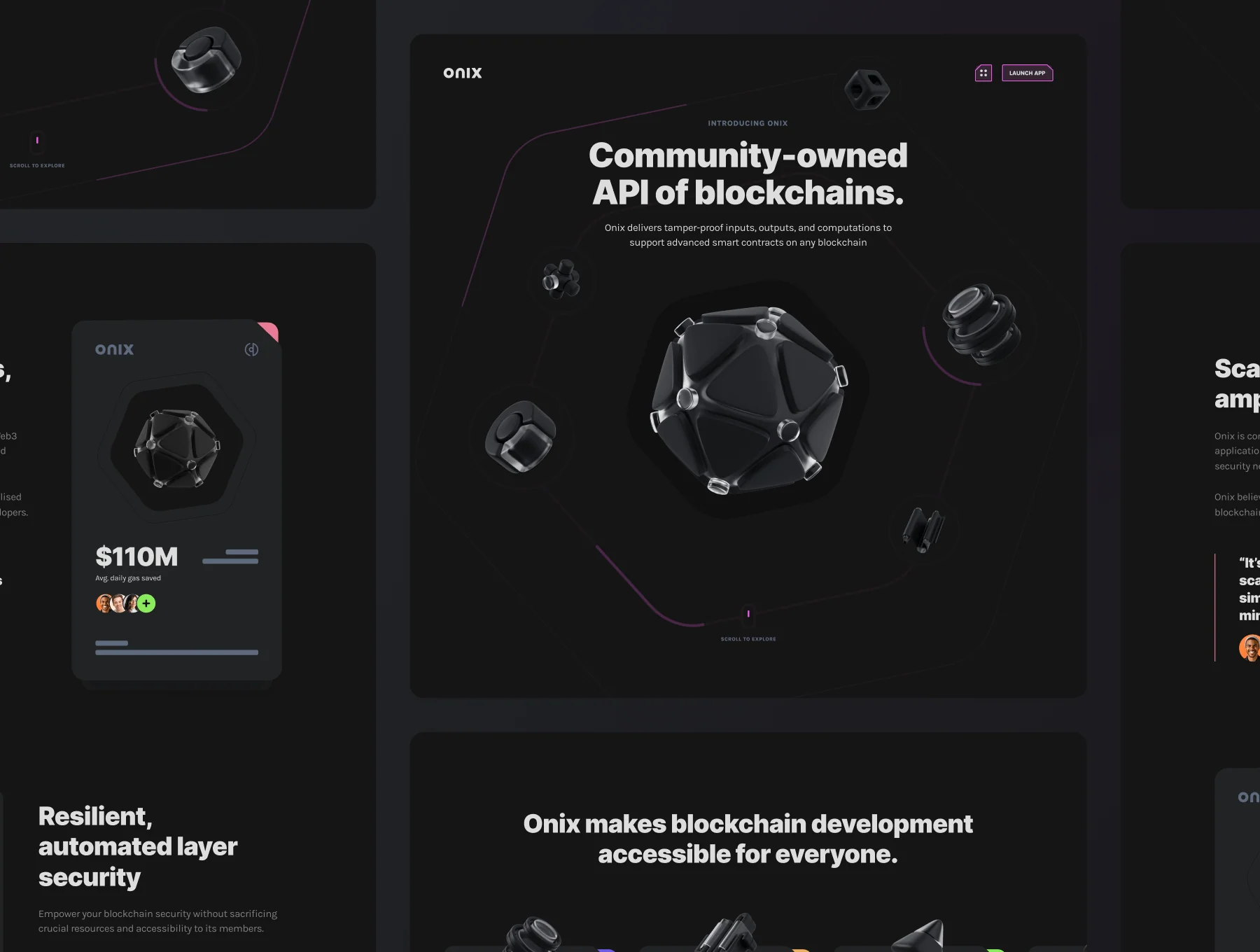 Onix Blockchain Landing Page for Framer 7