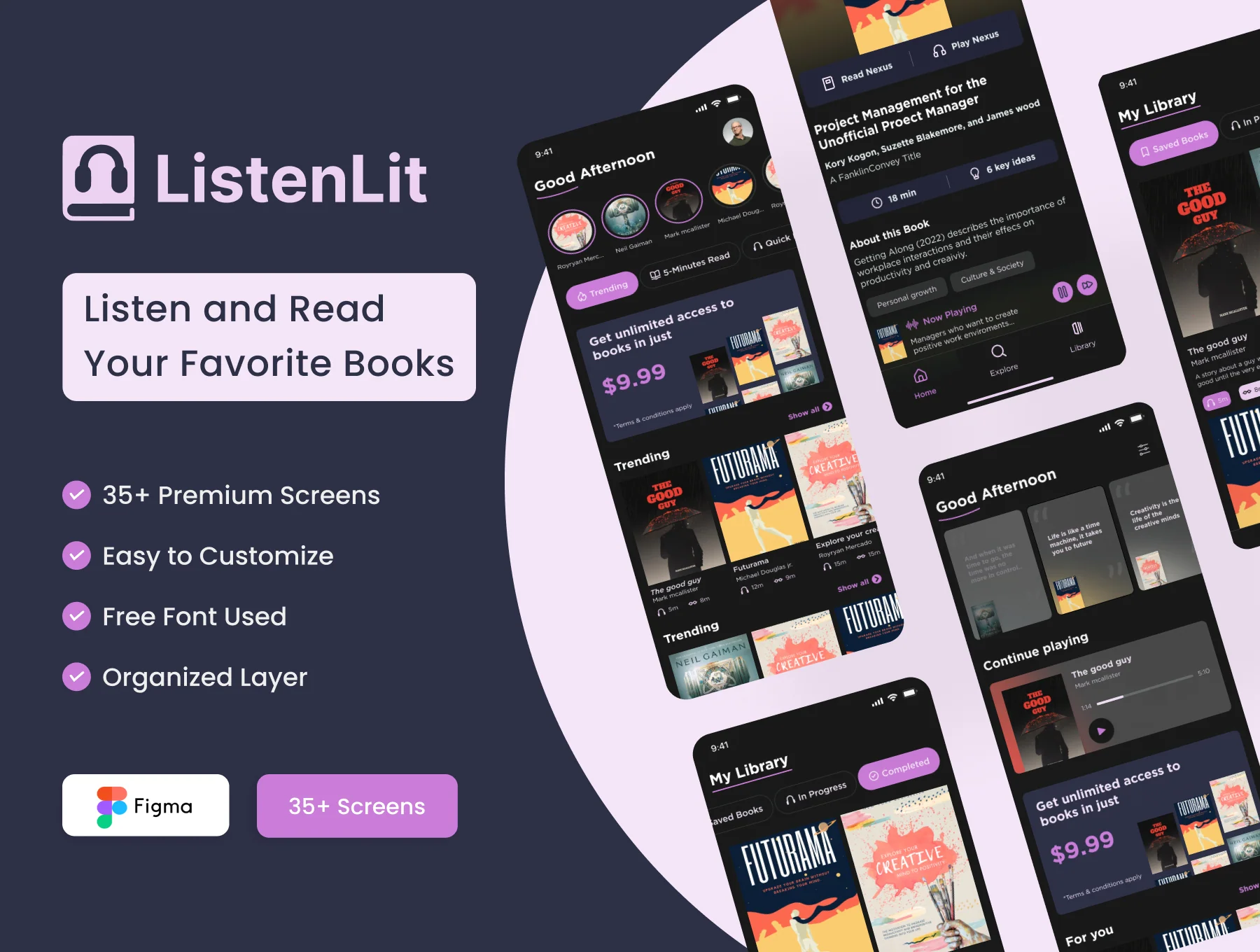 ListenLit - Online book reading and listening mobile application