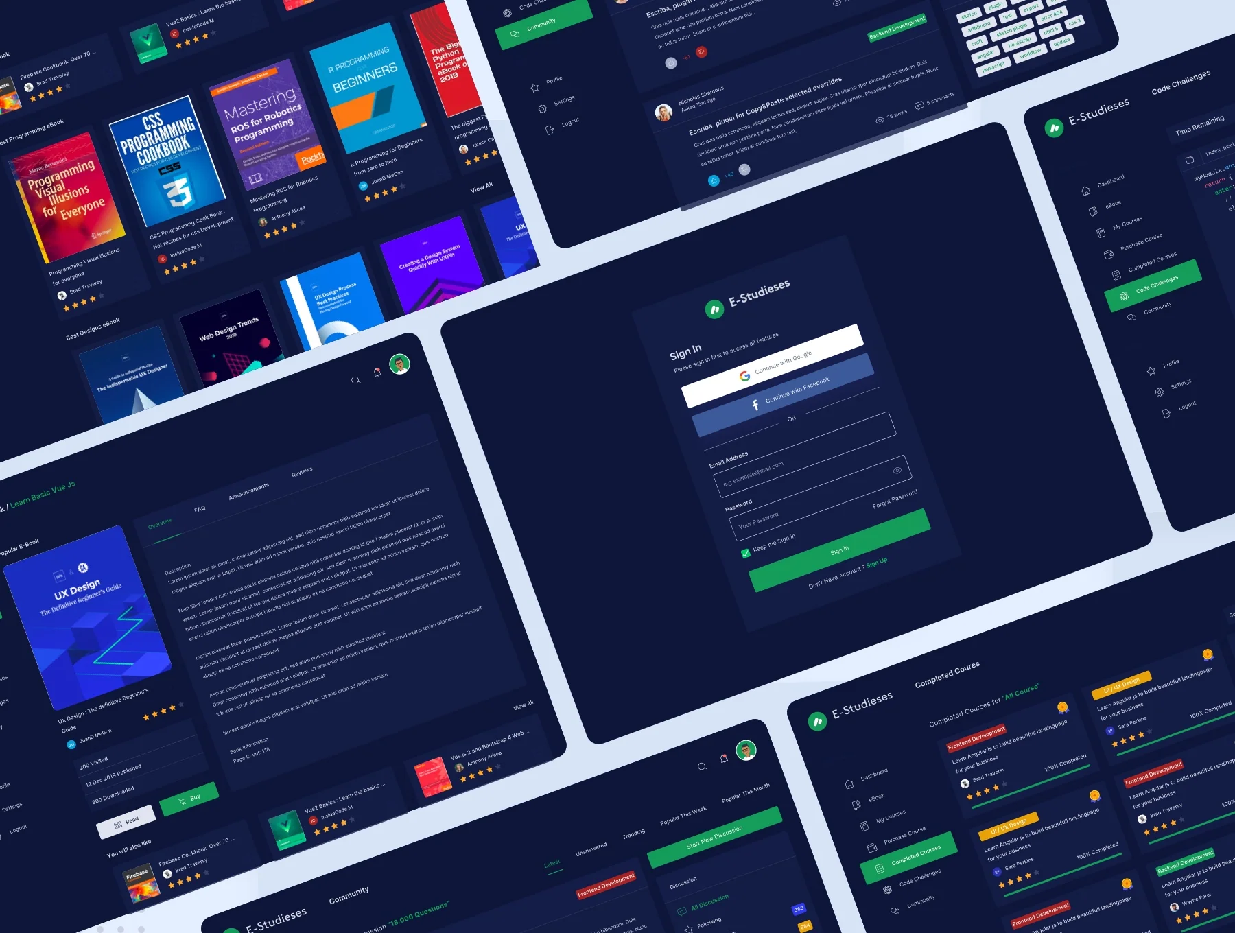 Online Course Dashboard Kit Dark Version 7