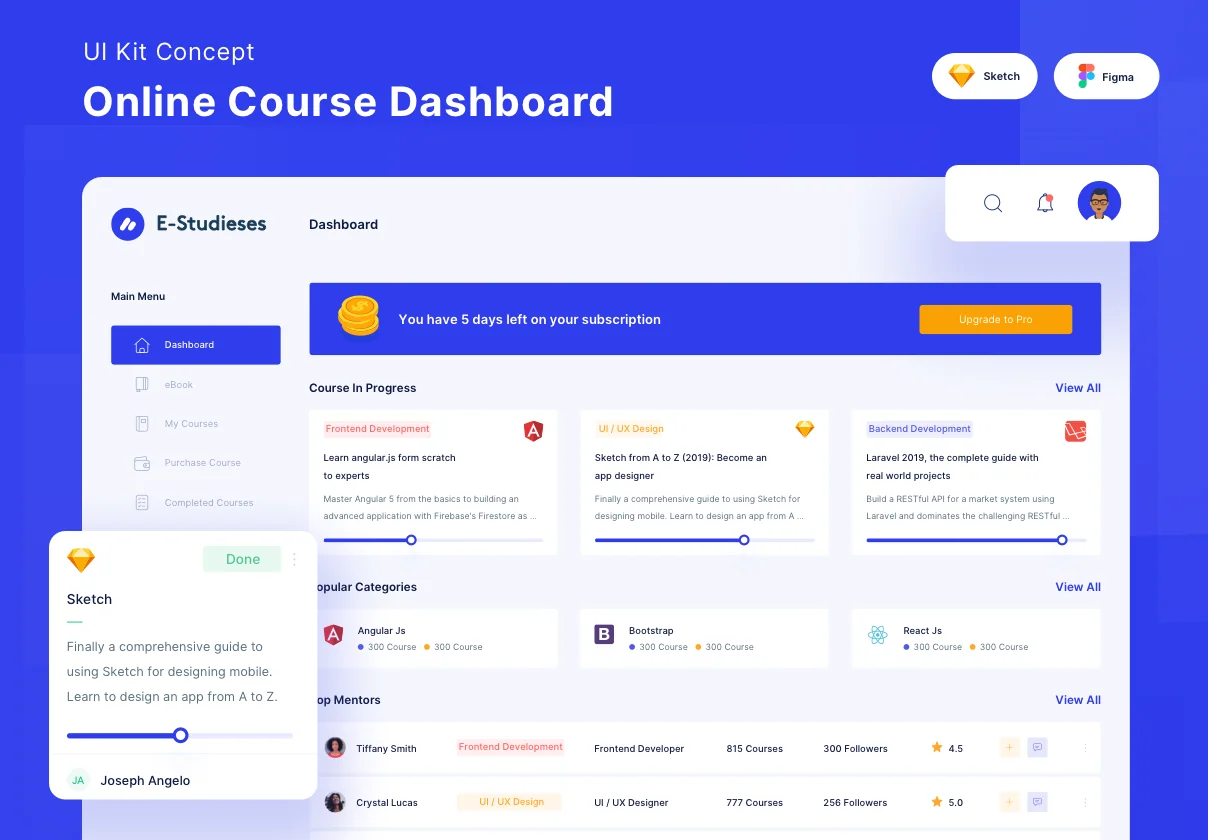 Online Course Dashboard Kit