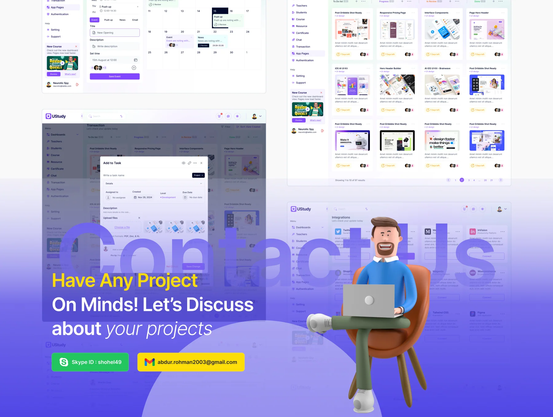 Online Course & Education LMS Figma  Admin UI Template Kit 10