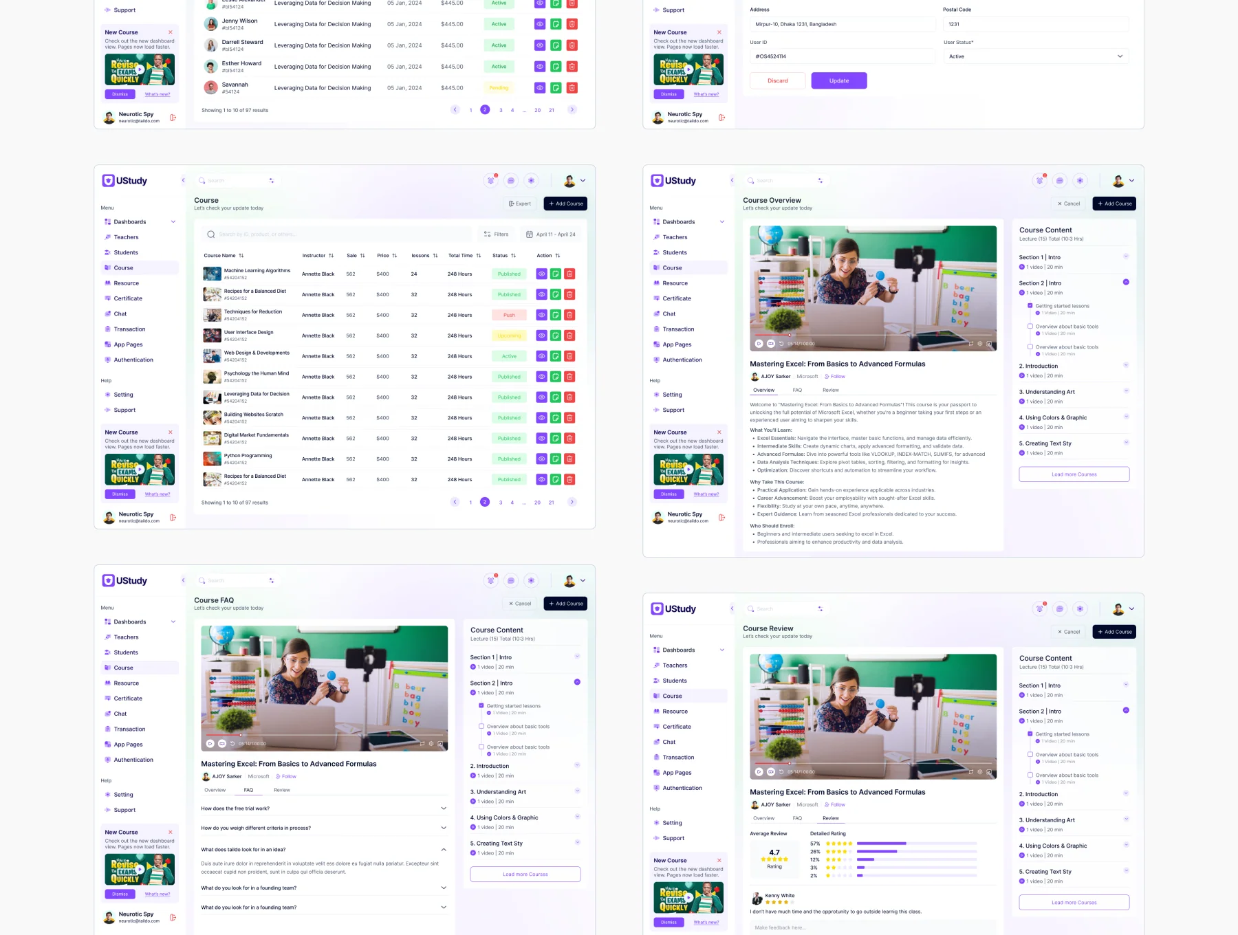 Online Course & Education LMS Figma  Admin UI Template Kit 6