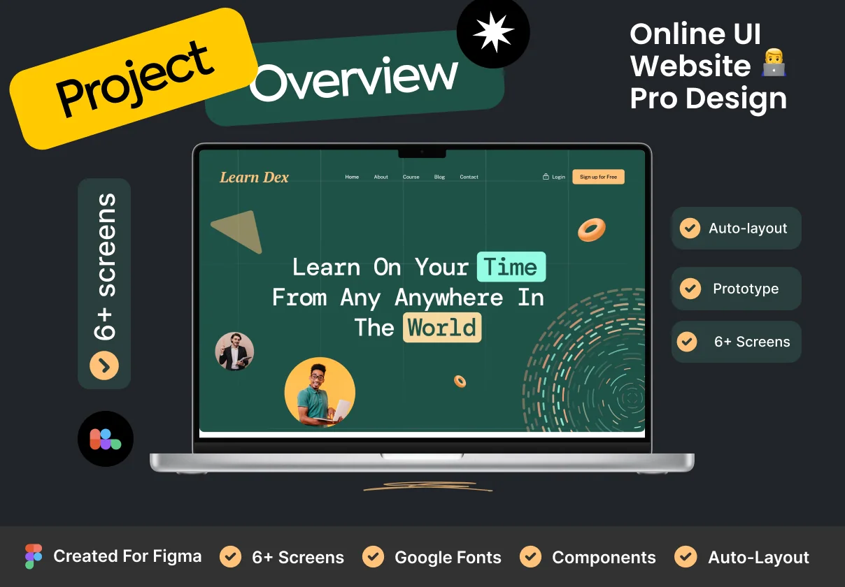 Online Course Web Template and UI Kit Design